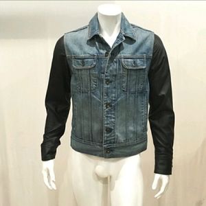 Rag & bone denim jacket with leather sleeves